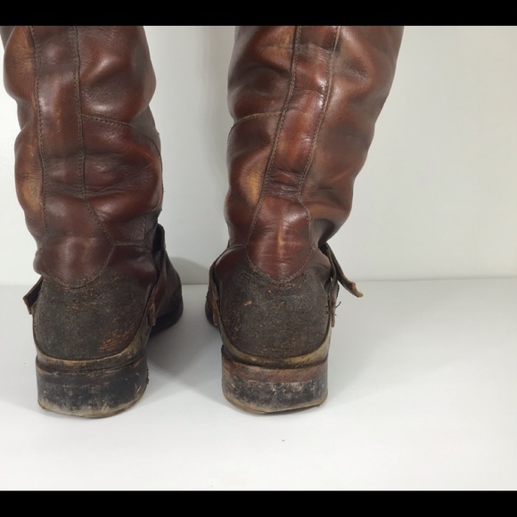 GOLDEN GOOSE CHARLIE DISTRESSED LEATHER RIDING CLAMP BOOTS SZ EUR 38 US 8 - Picture 12 of 15